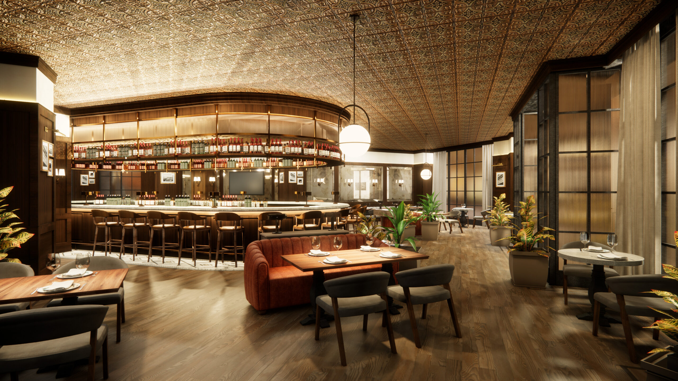 Peter Luger Steak House At Caesars Palace Rendering 02 Bar Credit Jeffrey Beers International