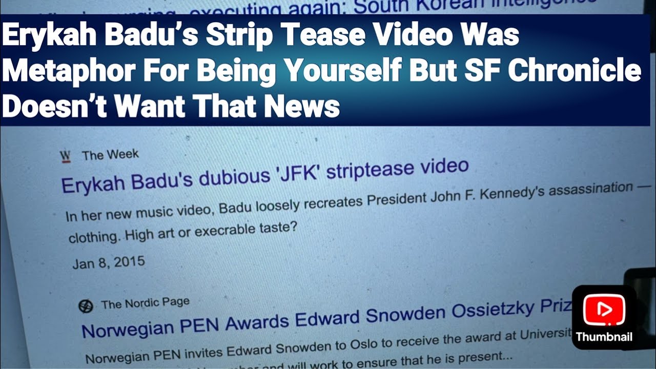 Erykah Badu’s Strip Tease Video Was Metaphor For Being Yourself But SF Chronicle Doesn’t Want That